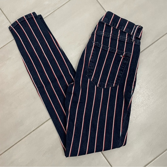 STRIPED TOMMY HILFIGER SKINNY JEANS size 0 - Picture 1 of 11